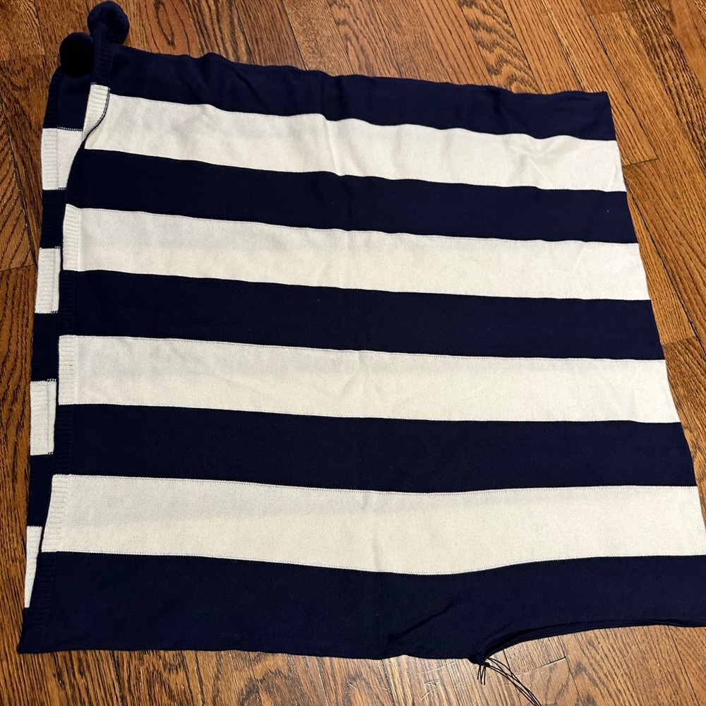 Sara Campbell navy and white striped poncho new without tags